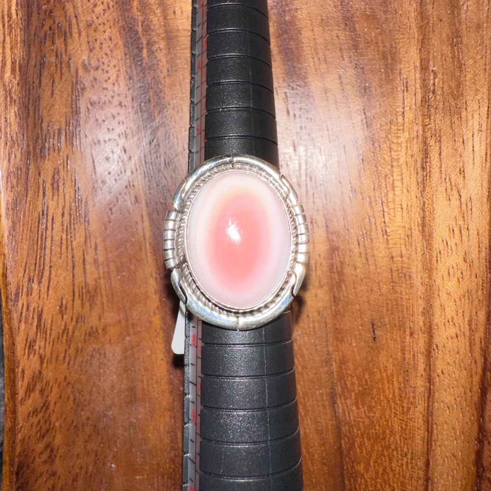 Navajo Made Pink Conch Ring - Dave Skeets - sterling